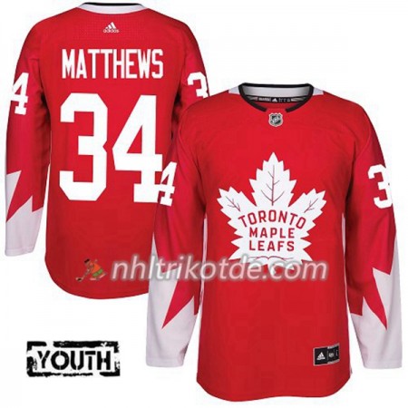 Toronto Maple Leafs Trikot Auston Matthews 34 Adidas 2017-2018 Rot Alternate Authentic - Kinder